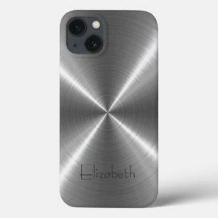 Zilver Roestvrij staal Metaal iPhone 13 Hoesje