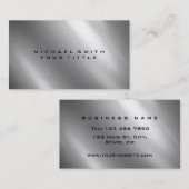 Zilver Roestvrij staal Metaal Elegant Modern Visitekaartje (Voorkant / Achterkant)