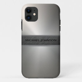 Zilver Roestvrij staal Modern iPhone 11 Hoesje