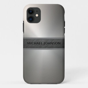 Zilver Roestvrij staal Modern iPhone 11 Hoesje