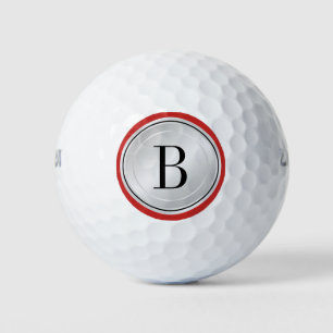 Zilver Rood en Zwart met uw Monogram Golfballen