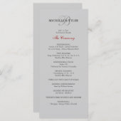 Zilver & Rood Monogram Trouwprogramma Programma (Voorkant / Achterkant)