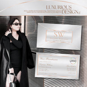 Zilver Roos Goud met Monogram en Logo Visitekaartje