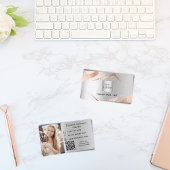 Zilver roos gouden marmer foto QR code logo Visitekaartje