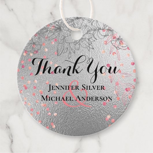 Zilver Roségoud TROUW Metaalglans BUDGET Bedankjes Labels (Voorkant)