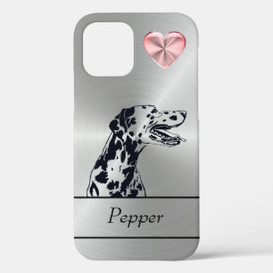 Zilver/roze Dalmatiaanse iPhone 12 Hoesje