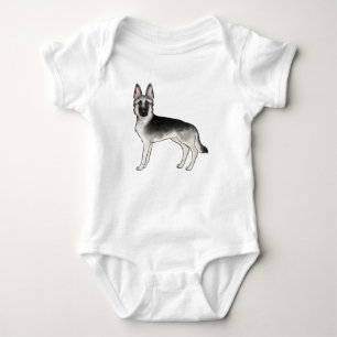 Zilver Sable Duitse Herdershond Cute GSD-hond Graf Romper