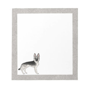 Zilver Sable Duitse Herdershond Schattige Cartoon  Notitieblok
