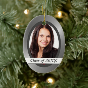 Zilver Shiny Afstuderen Ornament fotosjabloon