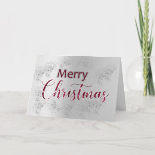 Zilver Sneeuw en Glitter Kerstmis Kaart