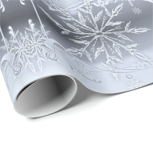 Zilver snowflake inpakpapier (Rol Hoek)
