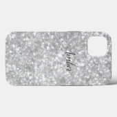 Zilver Sparkle Glitter Elegant Personeelslid Case-Mate iPhone Case (Achterkant (horizontaal))