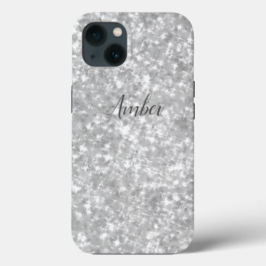Zilver Sparkle Glitter Elegant Personeelslid Case-Mate iPhone Case (Achterkant)