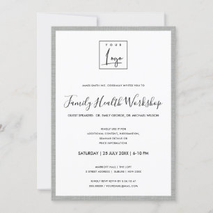 ZILVER STAAL GRIJS UW LOGO WORKSHOP GALA EVENEMENT KAART
