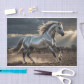 Zilver Storm Wild Horse Decoupage papier (Craft)