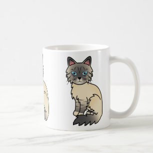 Zilver Tabby Birman / Ragdoll Kat Koffiemok
