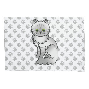 Zilver Tabby Chinchilla Grijze Perzische Kat & Poo Kussensloop