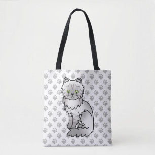 Zilver Tabby Chinchilla Perzisch Knuffelkat & Poot Draagtas