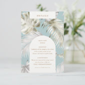 Zilver Tropisch gebladerte Receptie Details Informatiekaartje (Staand voorkant)