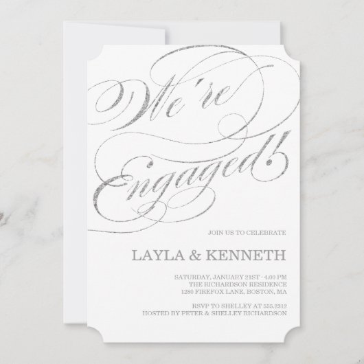 Zilver Verloving | Uitnodiging van de indienende p (Voorkant)