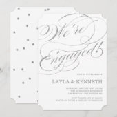 Zilver Verloving | Uitnodiging van de indienende p (Voorkant / Achterkant)