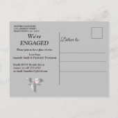Zilver Verloving voor verzadiging en mousserend Uitnodiging Briefkaart (Achterkant)