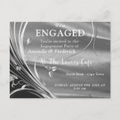 Zilver Verloving voor verzadiging en mousserend Uitnodiging Briefkaart (Voorkant)