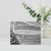 Zilver Verloving voor verzadiging en mousserend Uitnodiging Briefkaart (Staand voorkant)