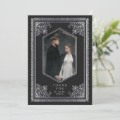  Zilver Victoriaans Trouwfoto Dank Bedankkaart (Staand voorkant)