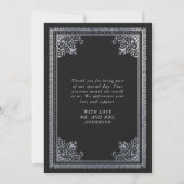  Zilver Victoriaans Trouwfoto Dank Bedankkaart (Achterkant)