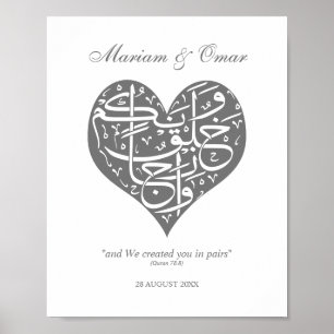 Zilver we Creëer je in Pairs Nikkah Poster