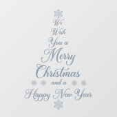 Zilver we wensen u een prettige kerstklaring raamsticker (Vel)