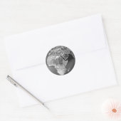 Zilver Wereldbol - Afrika, 3d render Ronde Sticker (Envelop)