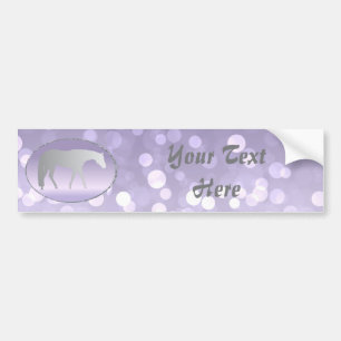 Zilver Western Pleasure Horse op Paarse Brokeh Bumpersticker