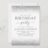 Zilver White Elke dag van de Ouderdag Glitter Mode Kaart (Voorkant)