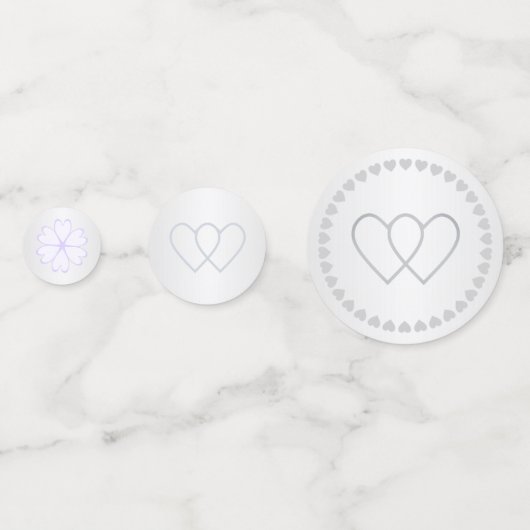 Zilver & White Personalized Weddentafel Confetti (Achterkanten)