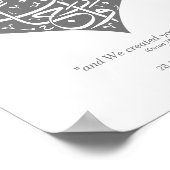 Zilver Wij Schiepen Jullie in Paren Nikkah Poster (Hoek)