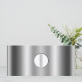 Zilver Wit Glanzend Monogram Cadeaubon (Staand voorkant)