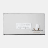 Zilver Wit Goud Monogram Naam Script Bureaumat (Keyboard & Muis)