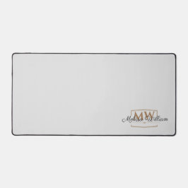 Zilver Wit Goud Monogram Naam Script Bureaumat