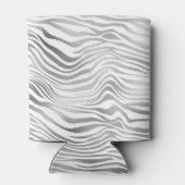 Zilver Wit Zebraprint Blikjeskoeler (Achterkant)