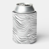 Zilver Wit Zebraprint Blikjeskoeler (Blikje Achterkant)