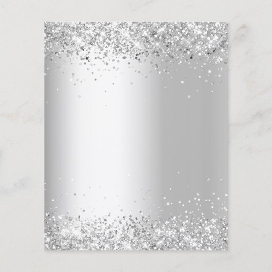 Zilver witte bloemige eucalyptus trouwuitnodiging (Achterkant)