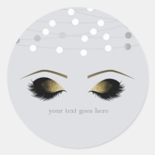 Zilver Witte Glam Gouden Make-up Wimpers Favoriete Ronde Sticker