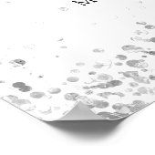 Zilver witte glitters elegante trouwprogramma poster (Hoek)