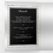 Zilver & Zwart 25e Huwelijksjubileum QR-code Drieluik Aankondiging (Binnenzijde eerst)