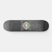 Zilver Zwart Glitter Killer Street Style Gritty Skateboard (Horizontaal)