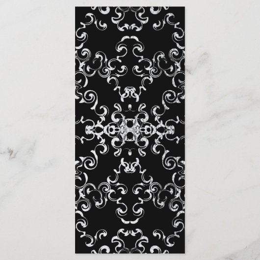 Zilver Zwart Werveltje Gotische bruiloft Menu (Achterkant)