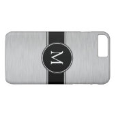 Zilver, zwart, wit met uw monogram Case-Mate iPhone case (Achterkant (Horizontaal))