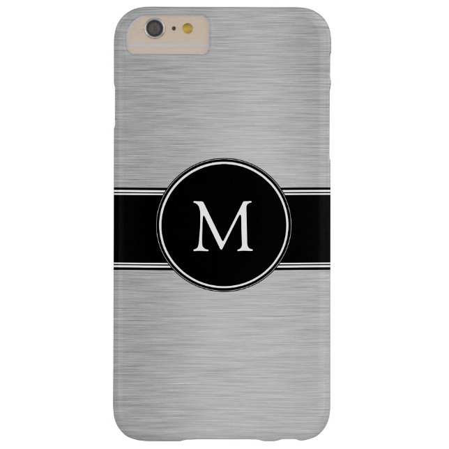 Zilver, zwart, wit met uw monogram Case-Mate iPhone case (Achterkant)